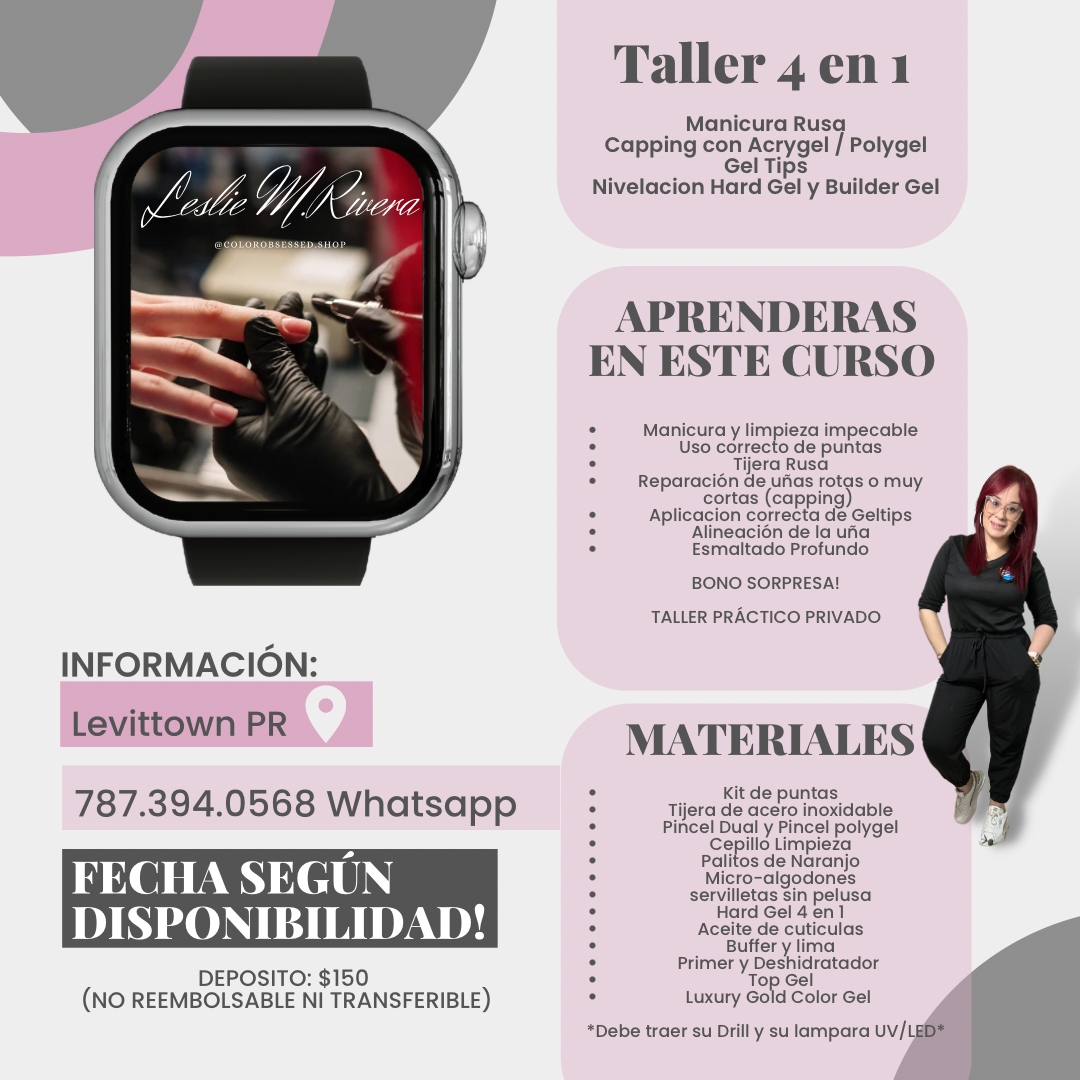 Curso Taller 4 en 1 Gel Semipermante Avanzado